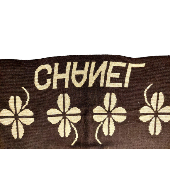 CHANEL Brown & Tan Reversible Scarf Botanical Floral Print - Picture 12 of 16